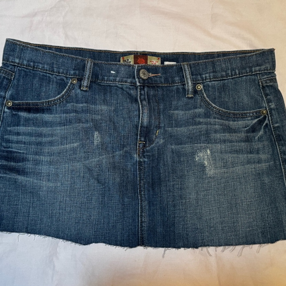 Ultra low rise jean skirt old navy